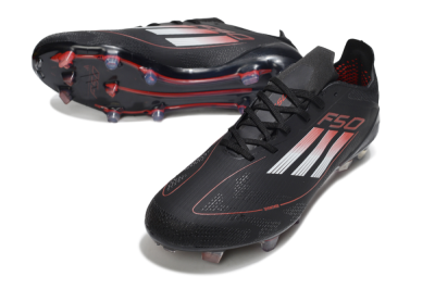 Adidas F50 Elite FG Football Boots - Black/Silver/Red