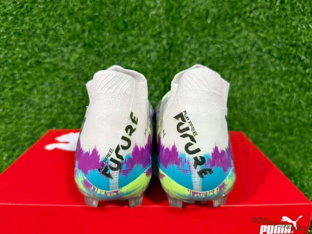 Puma Future 8 Ultimate FG Football Boots - White/Purple/Yellow/Blue