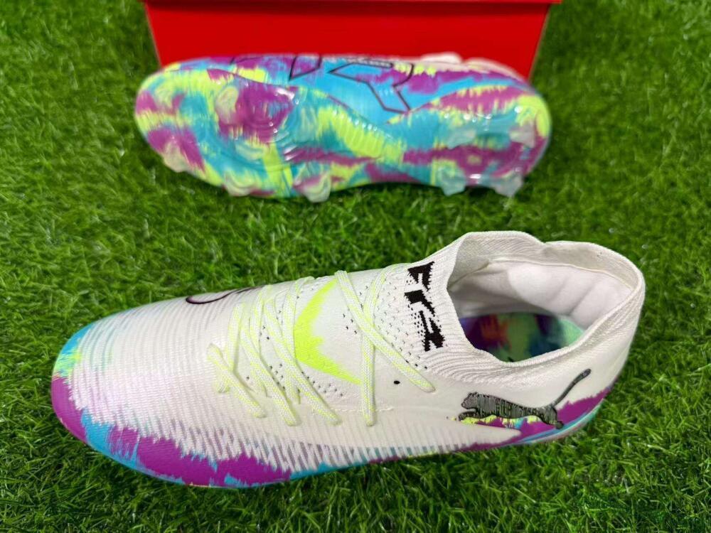 Puma Future 8 Ultimate FG Football Boots - White/Purple/Yellow/Blue
