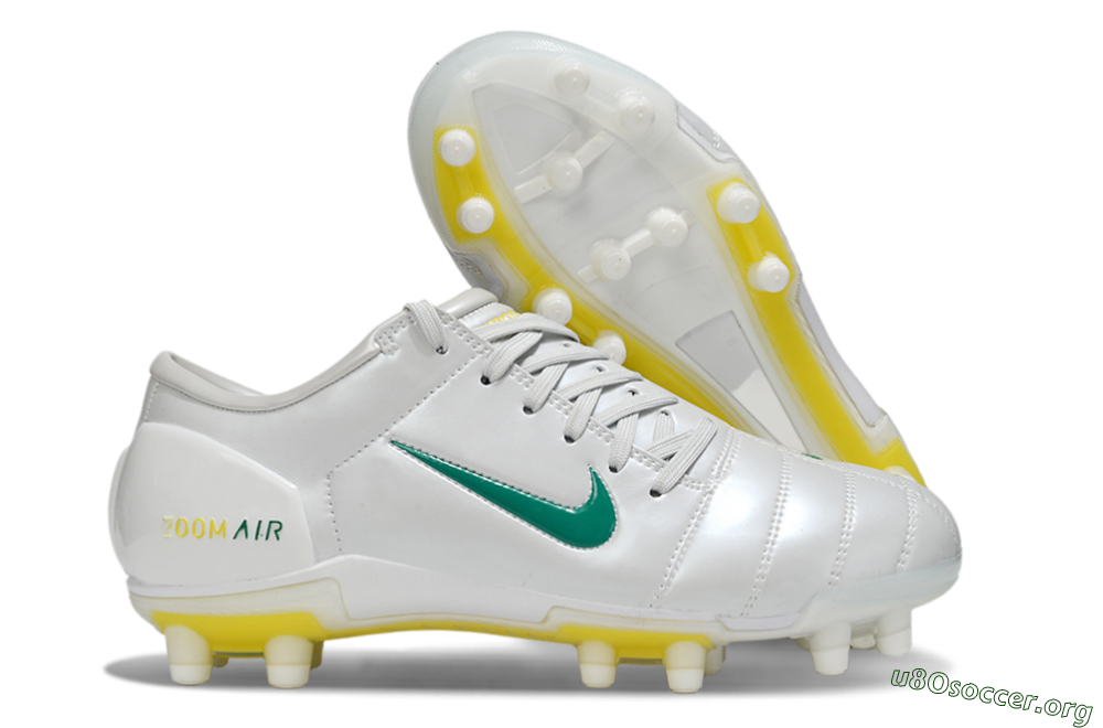 Nike Air Zoom Total 90 III FG Football Boots - White/Green/Yellow 2