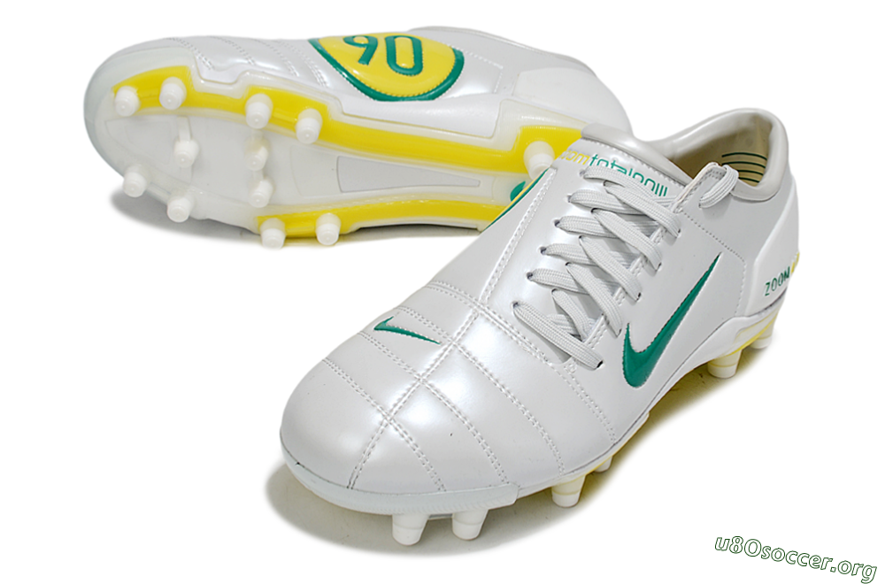 Nike Air Zoom Total 90 III FG Football Boots - White/Green/Yellow 0