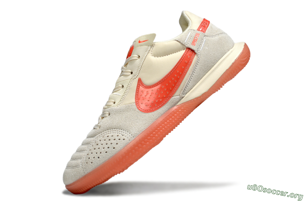 Nike Street Gato IC Football Shoes - Beige/Grey/Red 5