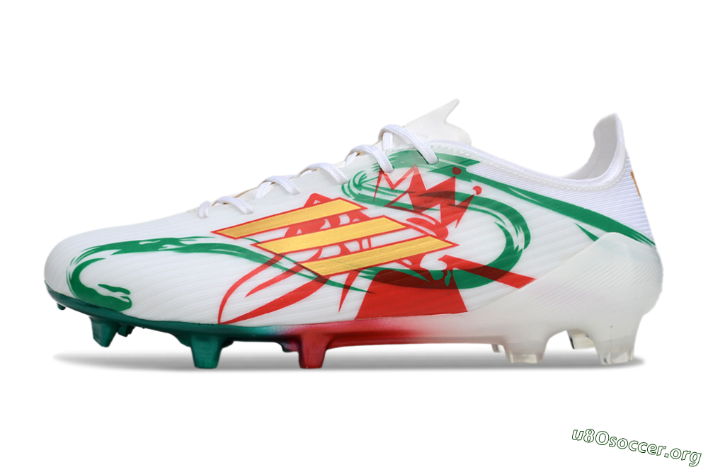Adidas F50 Elite FG Football Boots - White/Green/Gold/Red 3
