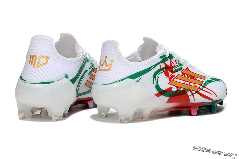 Adidas F50 Elite FG Football Boots - White/Green/Gold/Red 6