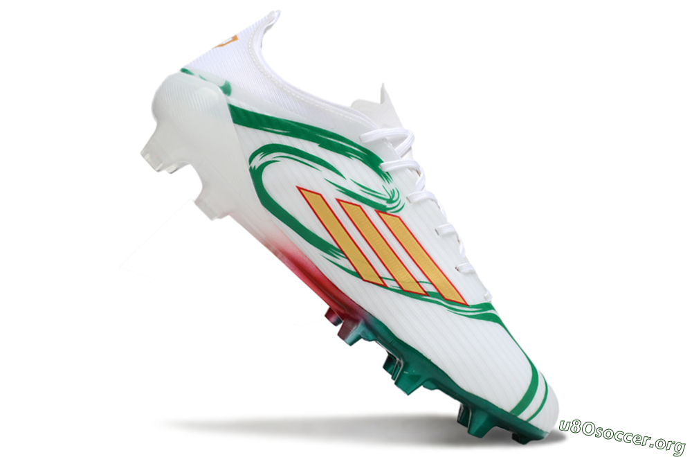 Adidas F50 Elite FG Football Boots - White/Green/Gold/Red 4