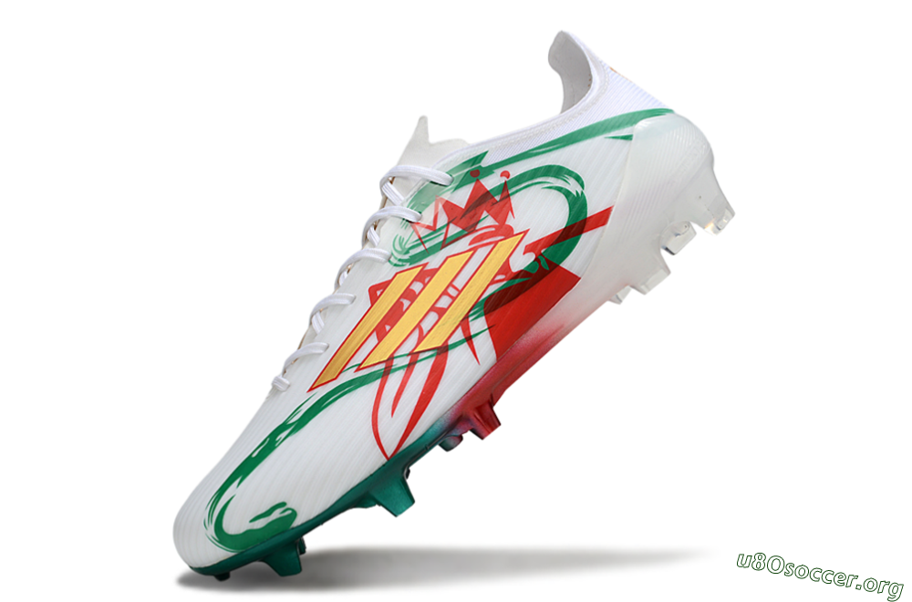 Adidas F50 Elite FG Football Boots - White/Green/Gold/Red 5