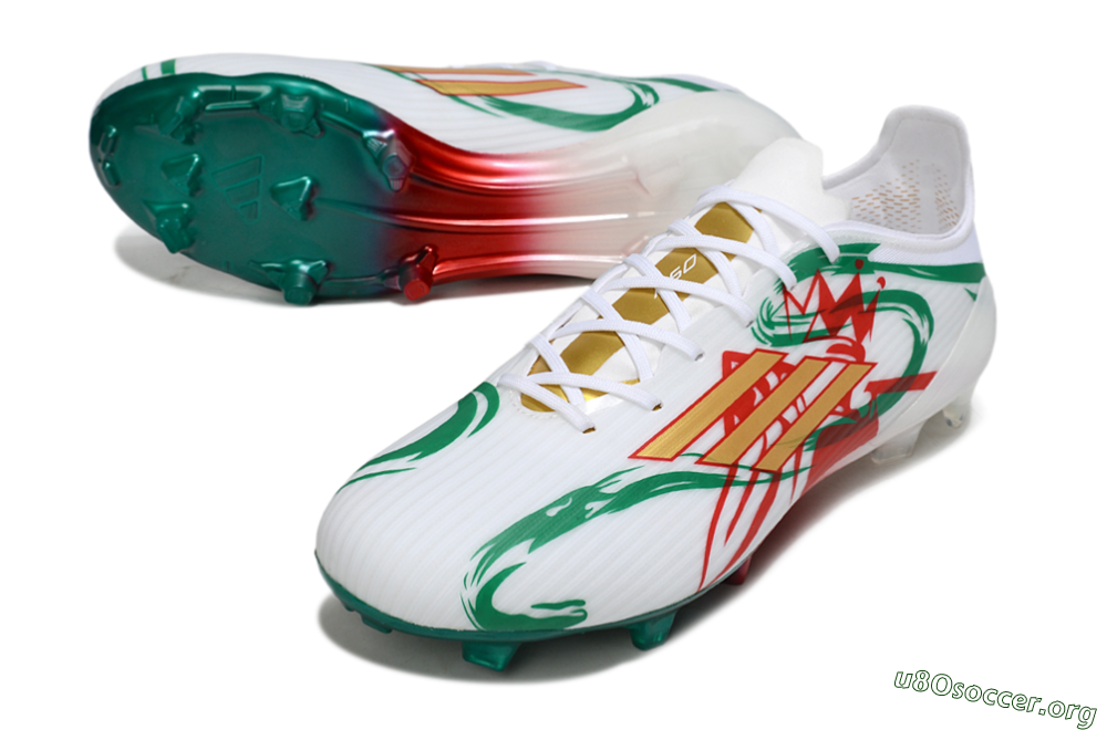 Adidas F50 Elite FG Football Boots - White/Green/Gold/Red 0