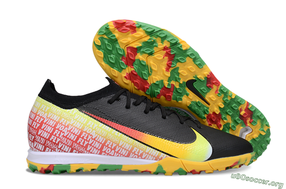 Nike Air Zoom Mercurial Vapor 16 Elite TF Football Shoes - Black/Yellow/Red 2