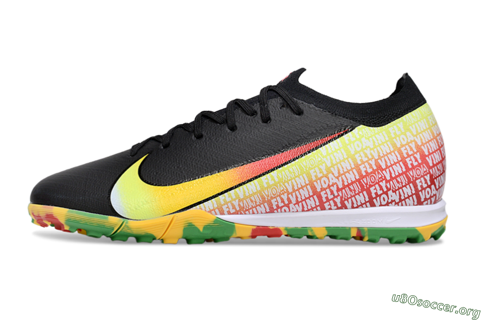Nike Air Zoom Mercurial Vapor 16 Elite TF Football Shoes - Black/Yellow/Red 3
