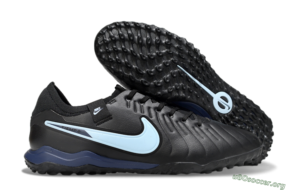 Nike Tiempo Legend 10 Pro TF Football Shoes - Black/Jade/Blue 2