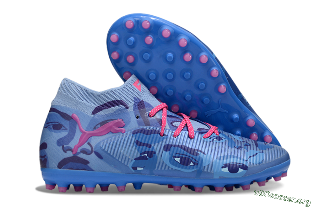 Puma Future 8 Ultimate MG Football Boots - Blue/Pink/Black 2