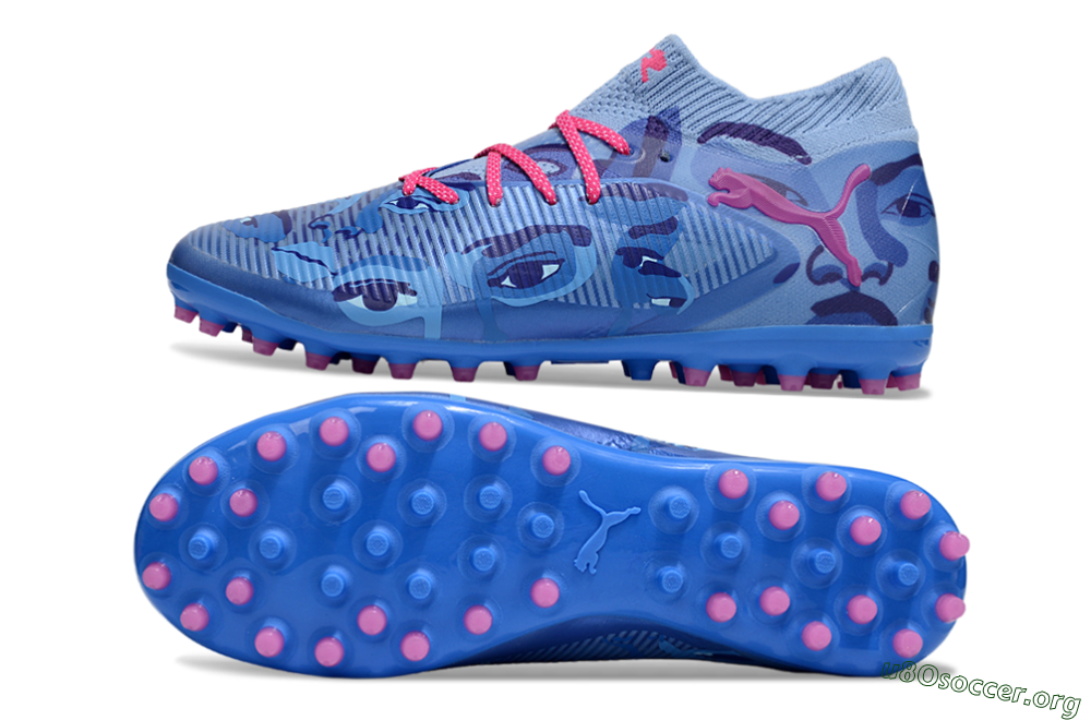 Puma Future 8 Ultimate MG Football Boots - Blue/Pink/Black 1