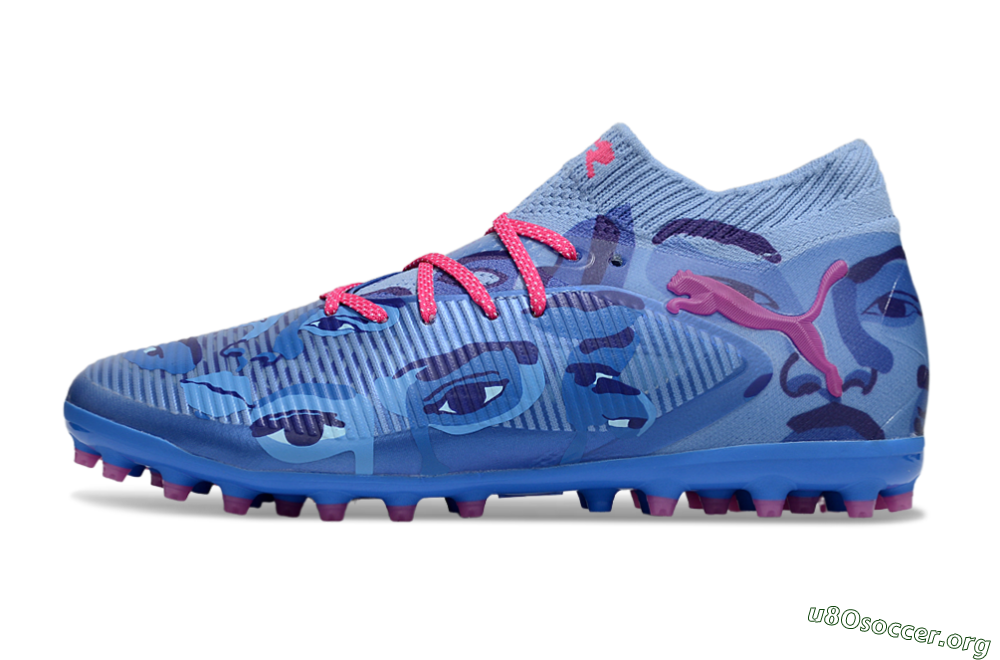 Puma Future 8 Ultimate MG Football Boots - Blue/Pink/Black 3