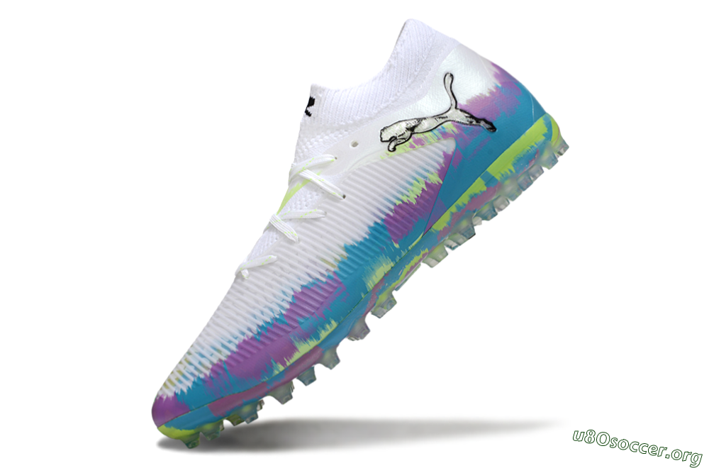Puma Future 8 Ultimate MG Football Boots - White/Blue/Yellow 5