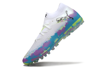 Puma Future 8 Ultimate MG Football Boots - White/Blue/Yellow