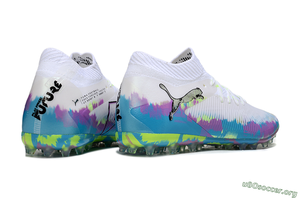 Puma Future 8 Ultimate MG Football Boots - White/Blue/Yellow 6