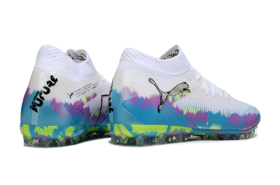Puma Future 8 Ultimate MG Football Boots - White/Blue/Yellow