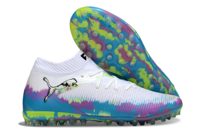 Puma Future 8 Ultimate MG Football Boots - White/Blue/Yellow