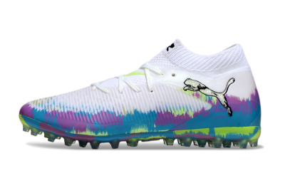 Puma Future 8 Ultimate MG Football Boots - White/Blue/Yellow