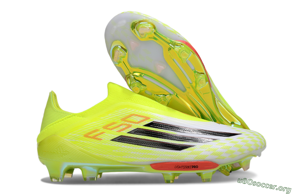 Adidas F50+ Elite Lightstrike Pro Laceless FG Football Boots - Yellow/Black/Red 2