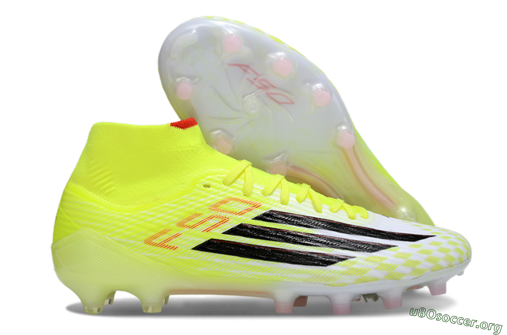 Adidas F50+ Elite Mid FG Football Boots - Yellow/Black/Red 2
