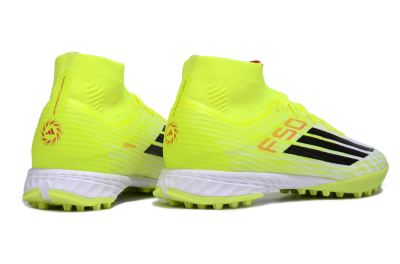 Adidas F50 Elite Mid TF Football Shoes - Yellow/Black/Red