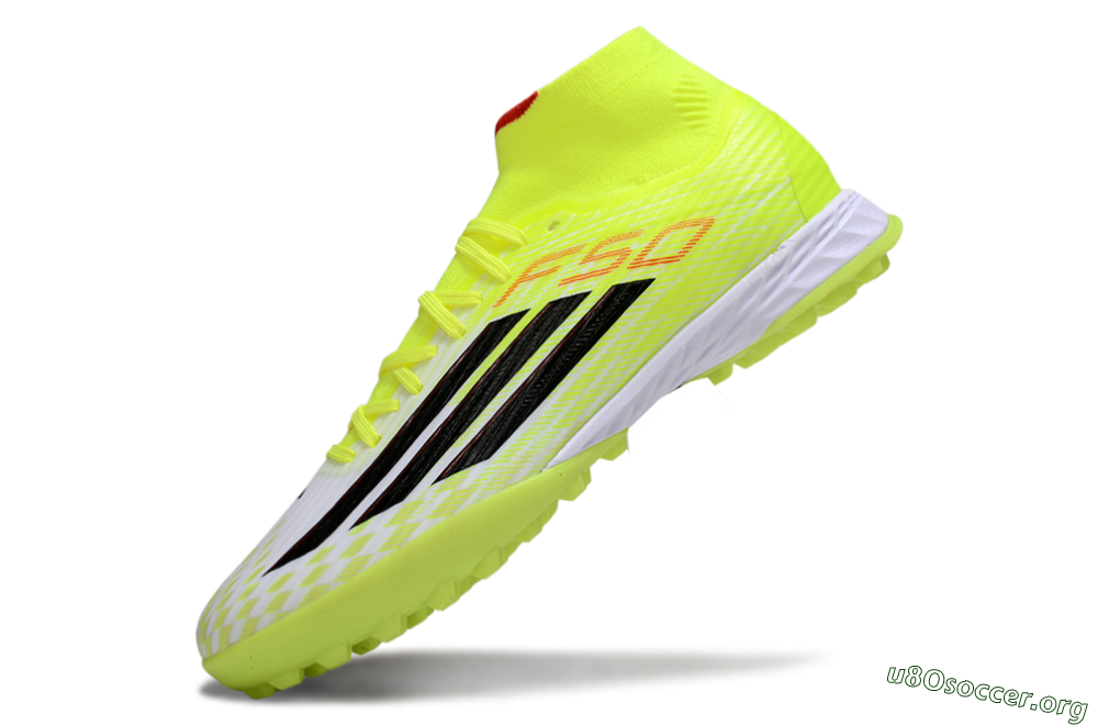 Adidas F50 Elite Mid TF Football Shoes - Yellow/Black/Red 5