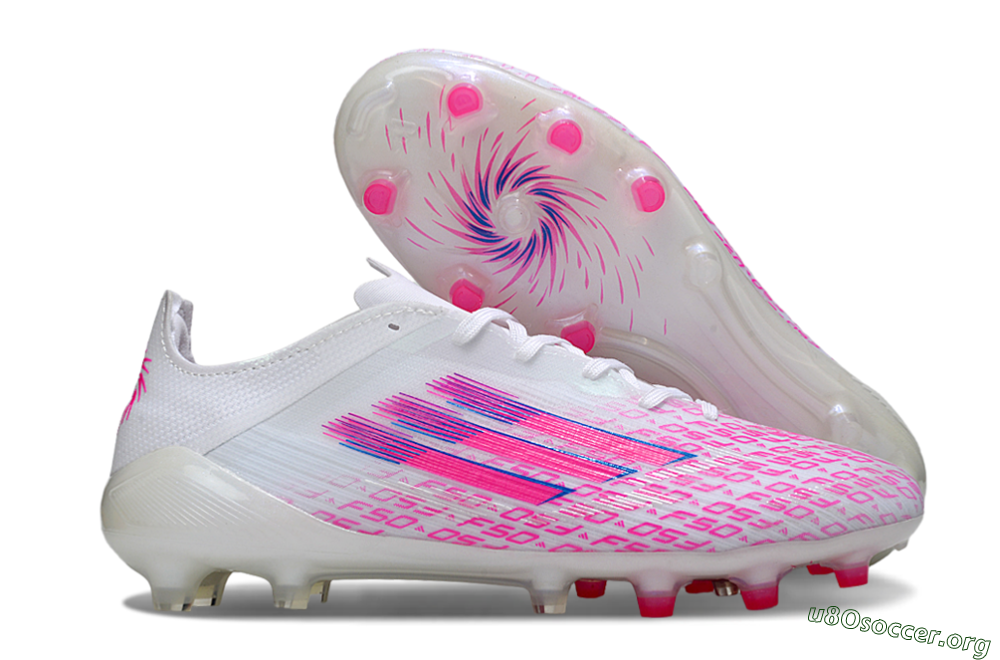 Adidas F50 Pro FG Football Boots - White/Pink/Blue 2