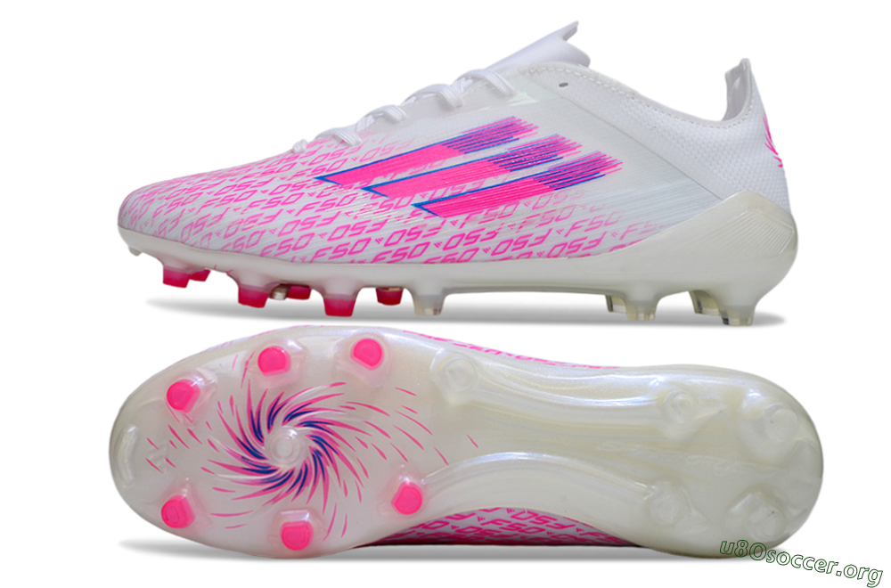 Adidas F50 Pro FG Football Boots - White/Pink/Blue 1