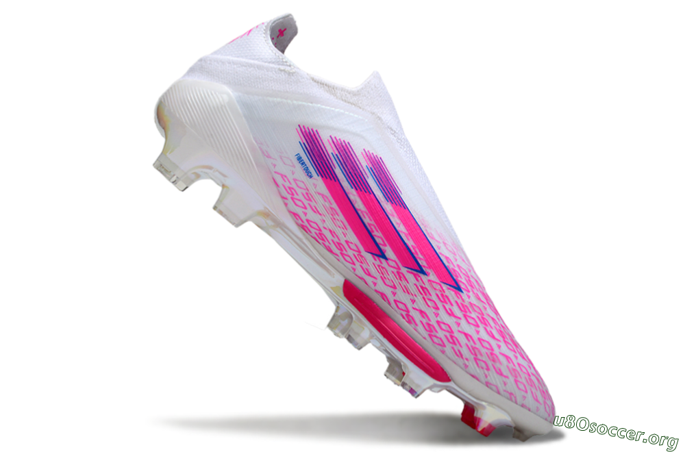 Adidas F50+ Elite Lightstrike Pro FG Football Boots - White/Pink/Blue 4