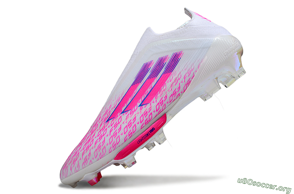 Adidas F50+ Elite Lightstrike Pro FG Football Boots - White/Pink/Blue 5