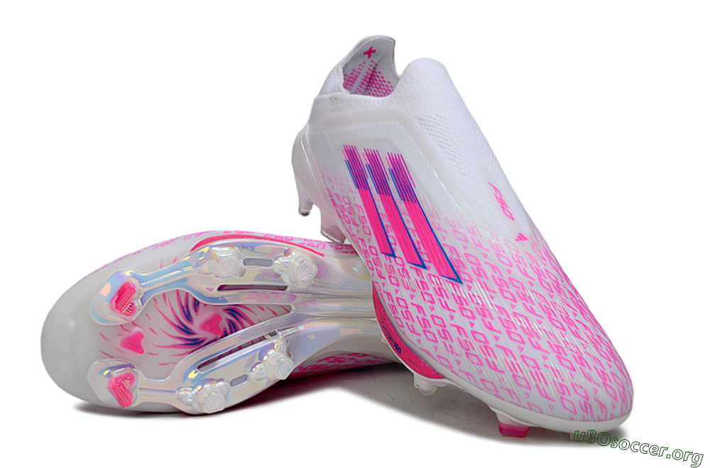 Adidas F50+ Elite Lightstrike Pro FG Football Boots - White/Pink/Blue 0