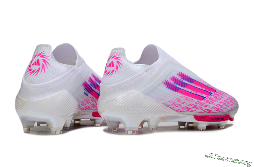 Adidas F50+ Elite Lightstrike Pro FG Football Boots - White/Pink/Blue 6