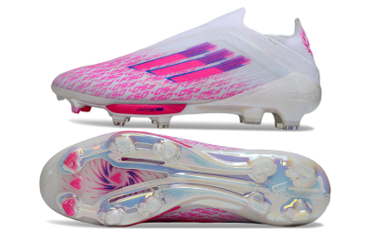 Adidas F50+ Elite Lightstrike Pro FG Football Boots - White/Pink/Blue