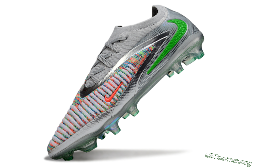 Nike Phantom 6 Elite Low FG Football Boots - Silver/Red/Yellow 5