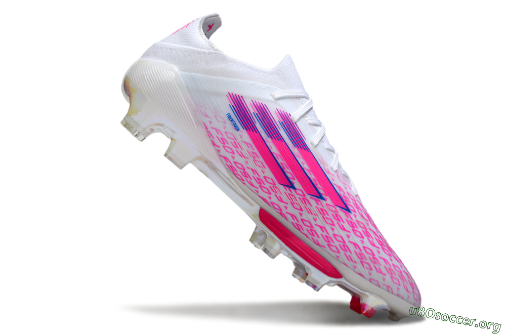 Adidas F50+ Elite Lightstrike Pro FG Football Boots - White/Pink/Blue 4