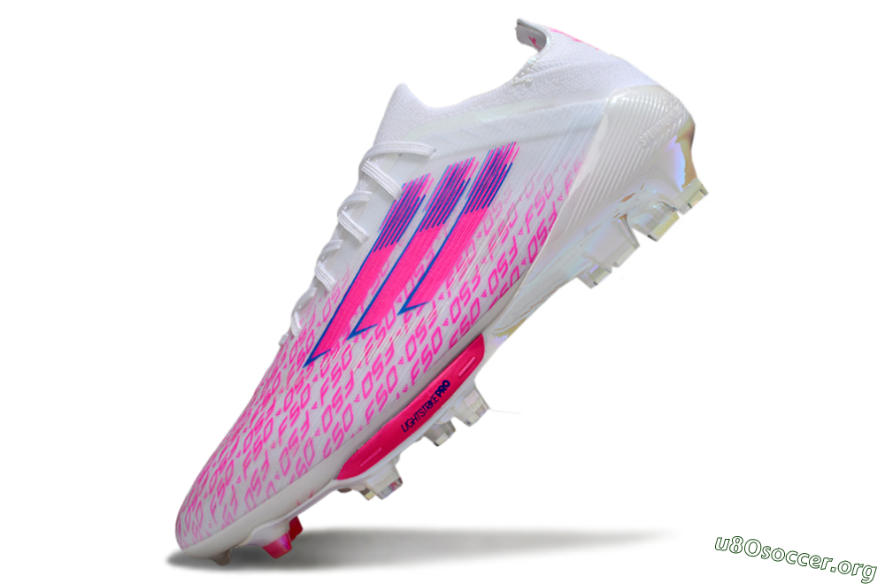 Adidas F50+ Elite Lightstrike Pro FG Football Boots - White/Pink/Blue 5