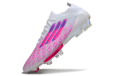 Adidas F50+ Elite Lightstrike Pro FG Football Boots - White/Pink/Blue