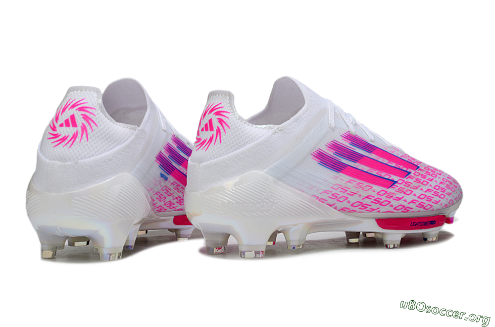Adidas F50+ Elite Lightstrike Pro FG Football Boots - White/Pink/Blue 6