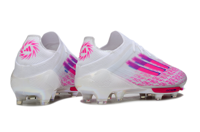 Adidas F50+ Elite Lightstrike Pro FG Football Boots - White/Pink/Blue