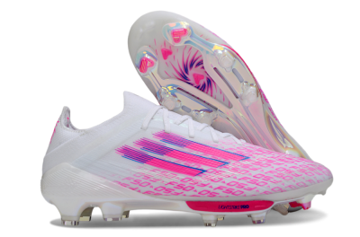 Adidas F50+ Elite Lightstrike Pro FG Football Boots - White/Pink/Blue