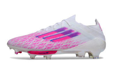 Adidas F50+ Elite Lightstrike Pro FG Football Boots - White/Pink/Blue