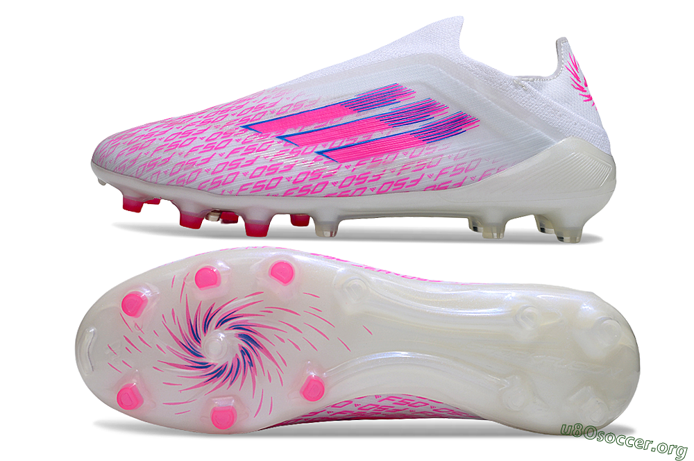 Adidas F50 Pro FG Football Boots - White/Pink/Blue 1