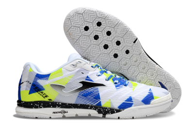 Joma Top Flex IC Football Shoes - White/Blue/Yellow