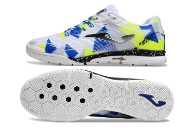 Joma Top Flex IC Football Shoes - White/Blue/Yellow