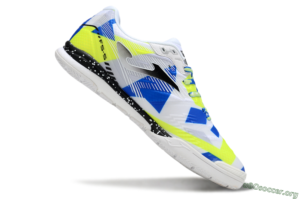 Joma Top Flex IC Football Shoes - White/Blue/Yellow 4