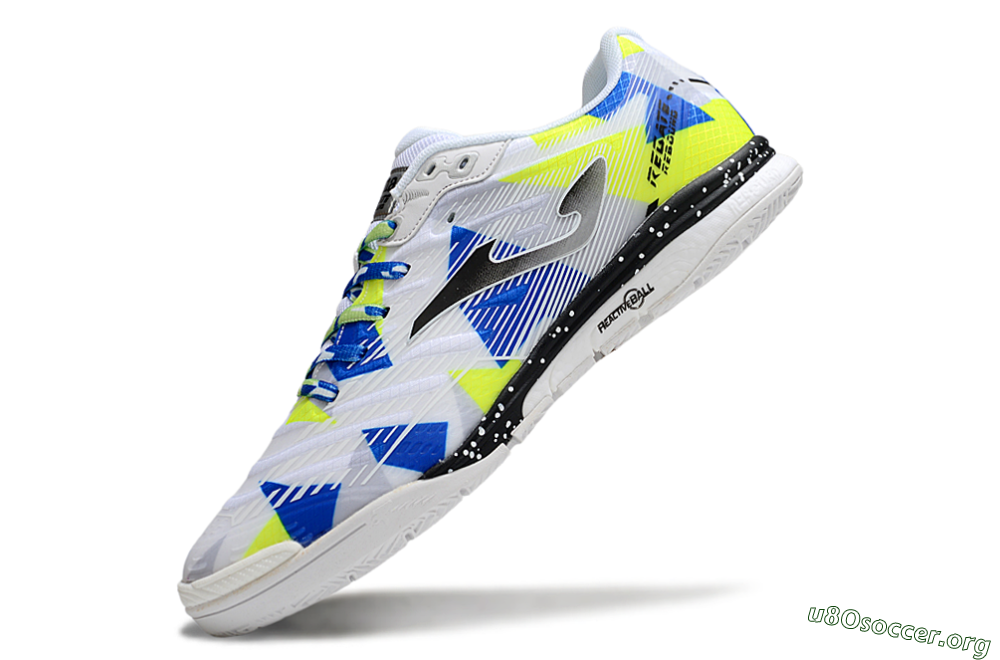 Joma Top Flex IC Football Shoes - White/Blue/Yellow 5
