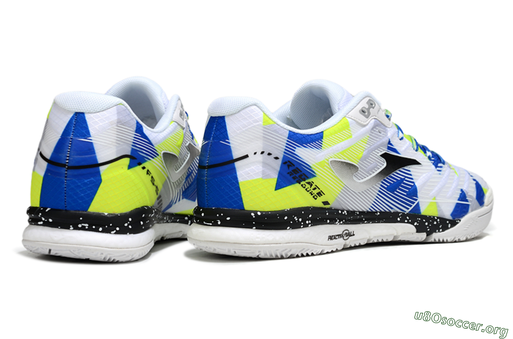 Joma Top Flex IC Football Shoes - White/Blue/Yellow 6
