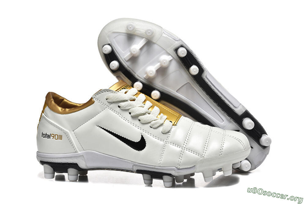 Nike Air Zoom Total 90 III FG Football Boots - White/Black/Gold 2