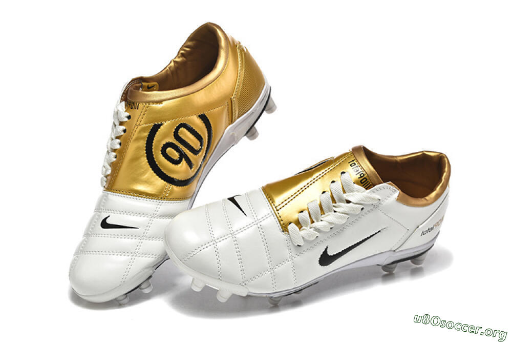 Nike Air Zoom Total 90 III FG Football Boots - White/Black/Gold 6